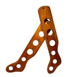 Vintage primitive wood sock stretchers drying forms child size rustic farmhouse